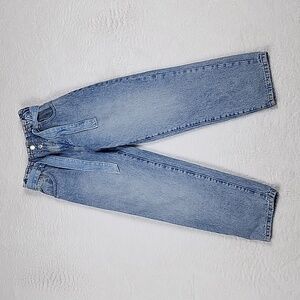 Zara Girl High Rise Paperbag Waist With Tie Jeans